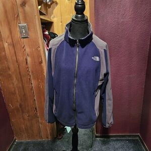 The North Face Men's Blue and Gray Fleece Jacket size small